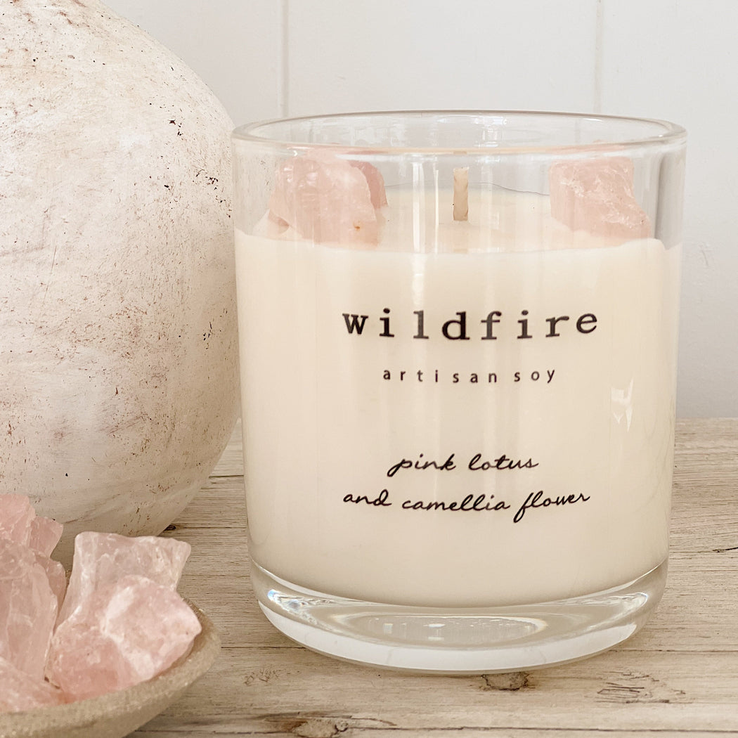 WILDFIRE | Artisan Soy Candle | Limited Edition Rose Quartz