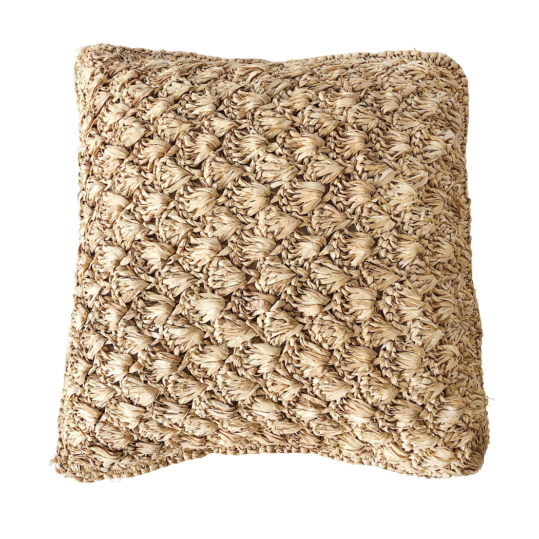 Lotus Flower Crochet Raffia | Cushion Cover