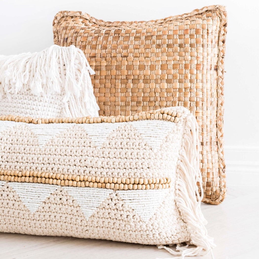 Chunky Knit Beaded Lumbar | Cushion Cover