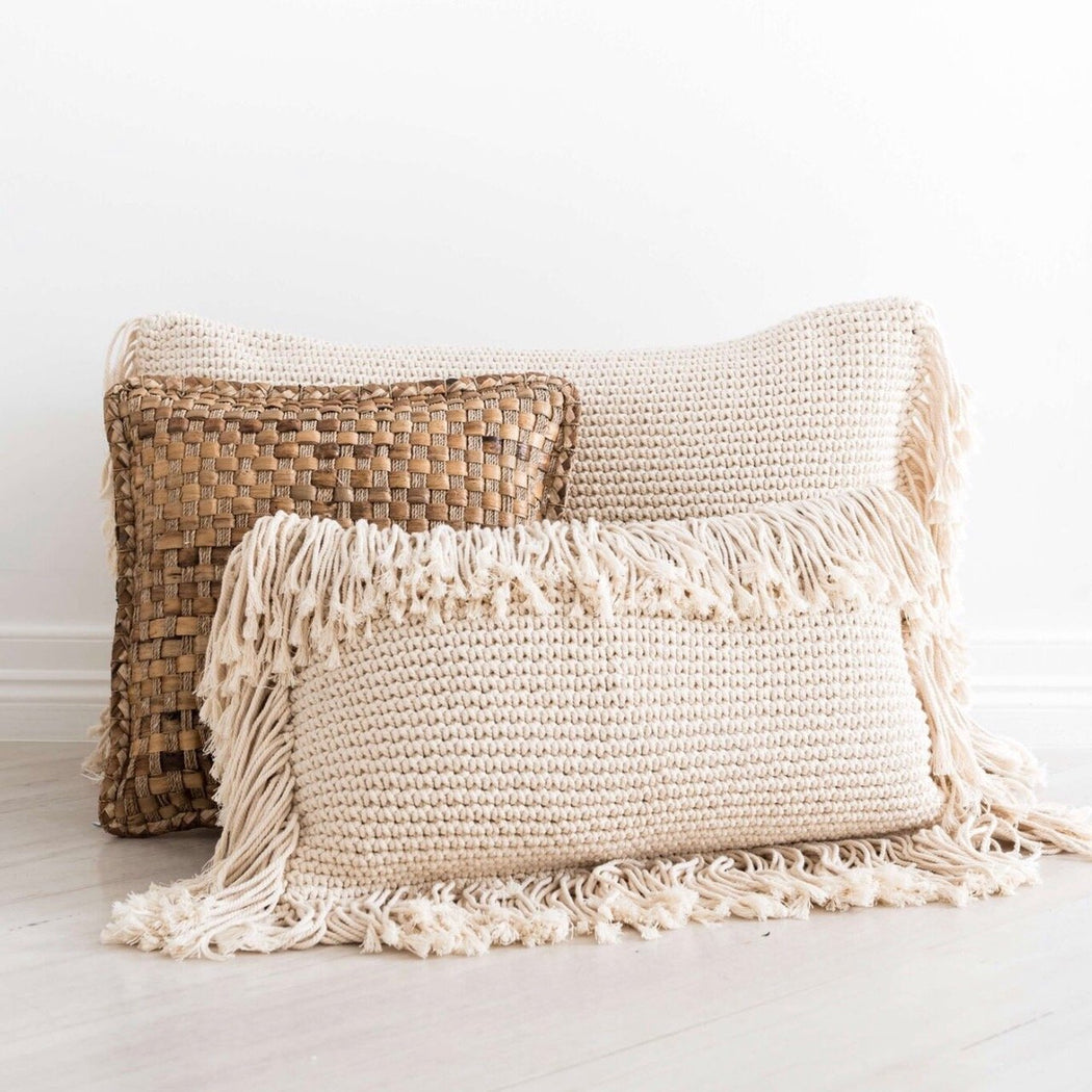 Chunky Knit Fringed | Cushion Cover